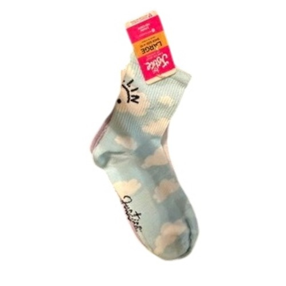 Justice 3 pk Mid Crew  Socks with sayings Size 4-10 NEW